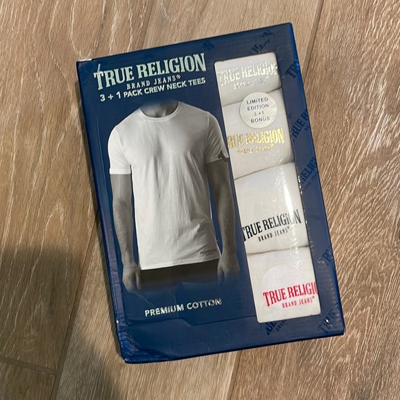 True Religion Premium Cotton Crew Neck Tees/Undershirts LARGE TRCOCN400 - Picture 1 of 7